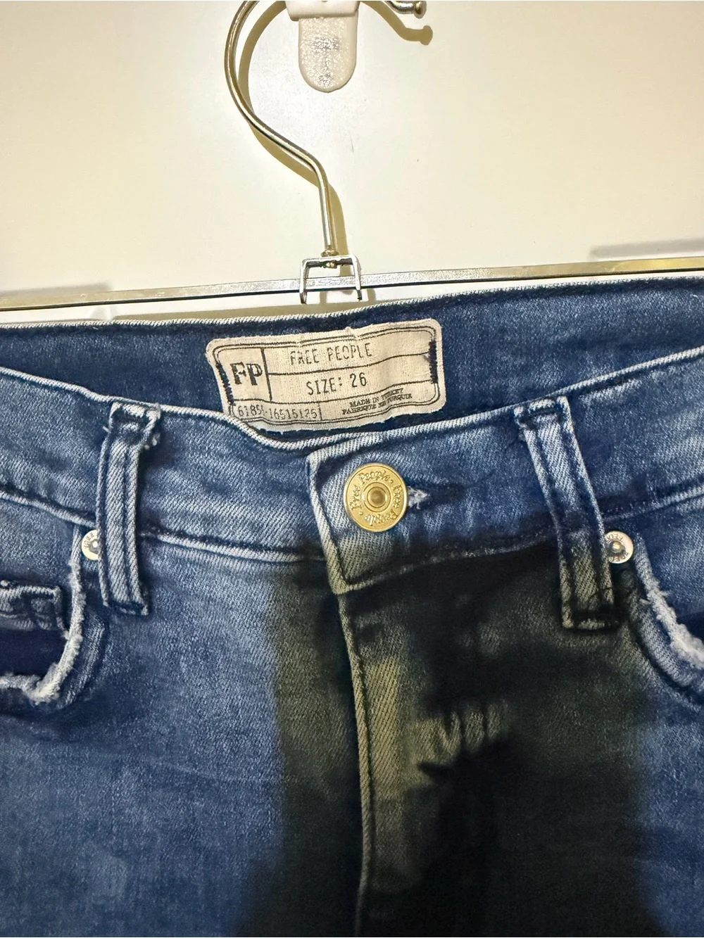 FreePeople Distressed Blue Skinny Jeans